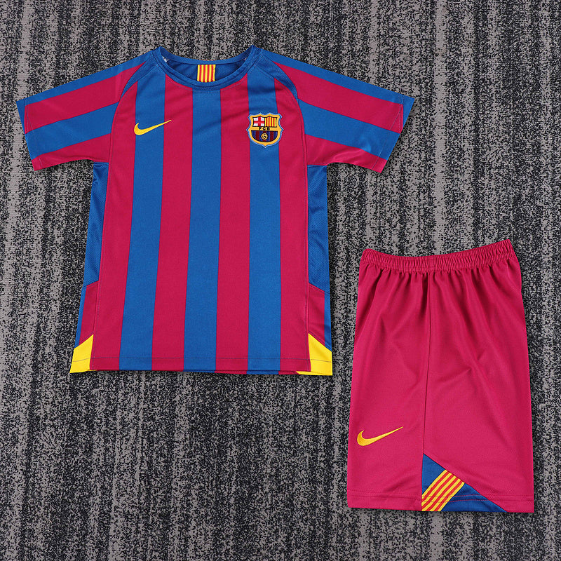 Barcelona 2005-06 Retro - Home Kids Kit