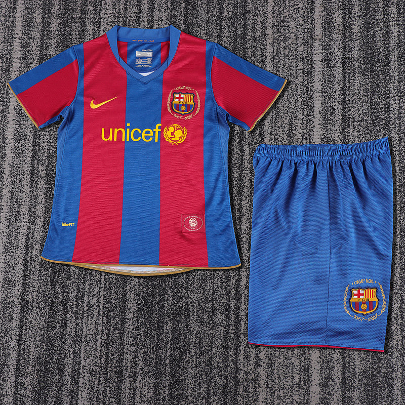 Barcelona 2007-08 Retro - Home Kids Kit