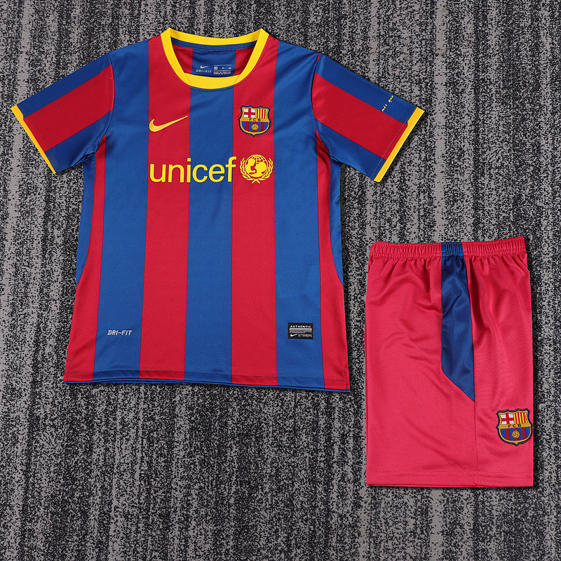 Barcelona 2010-11 Retro - Home Kids Kit