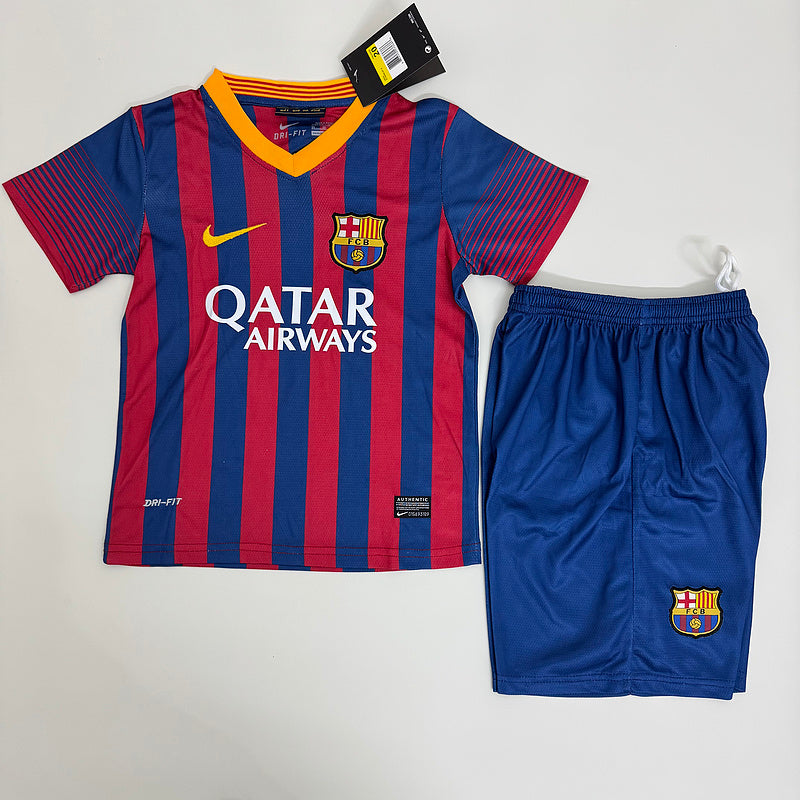 Barcelona 2013-14 Retro - Home Kids Kit