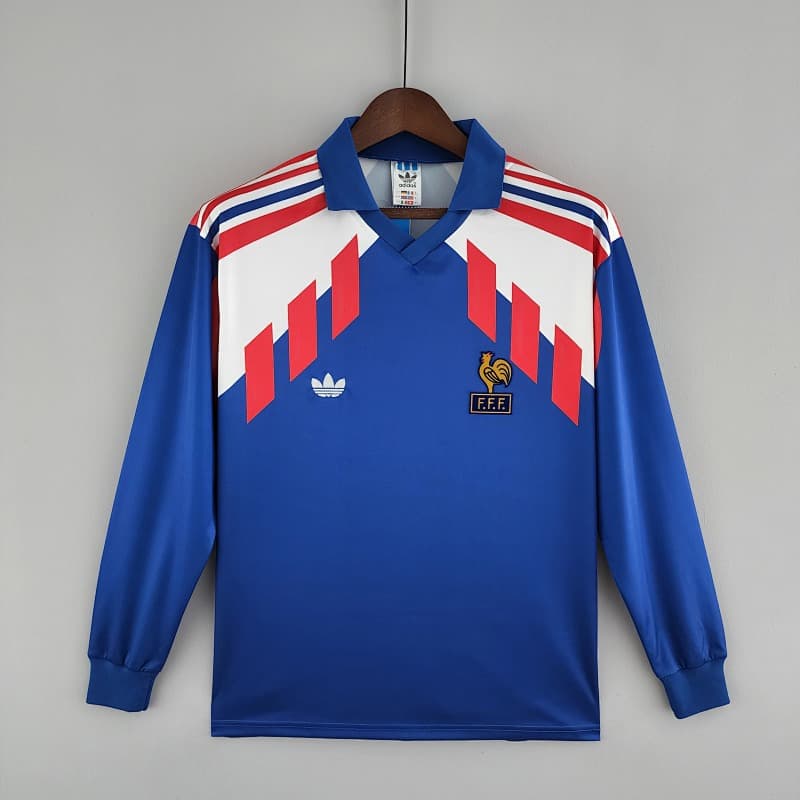 France Home Long Sleeve Jersey 1988/90