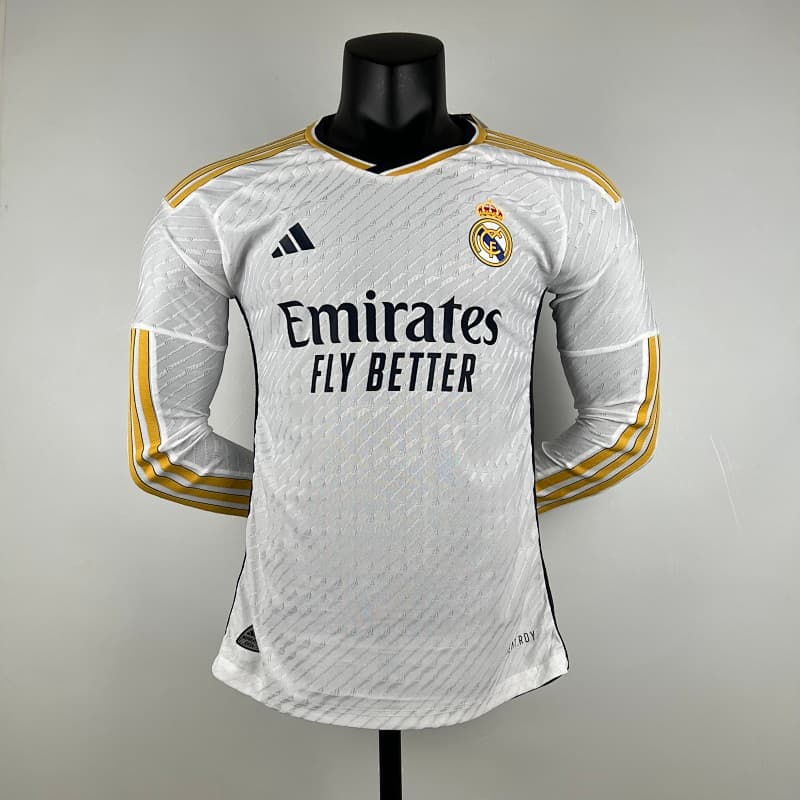 Real Madrid Home Long Sleeve Jersey 2023/24 (Player Version)