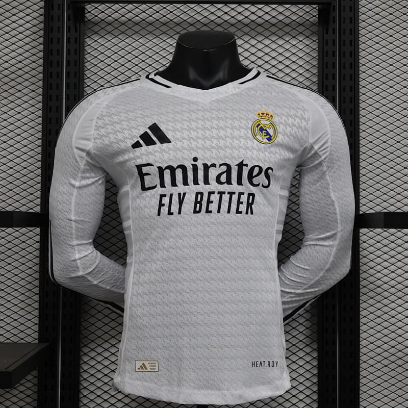 Real Madrid Home Long Sleeve Jersey 2024/25 (Player Version)