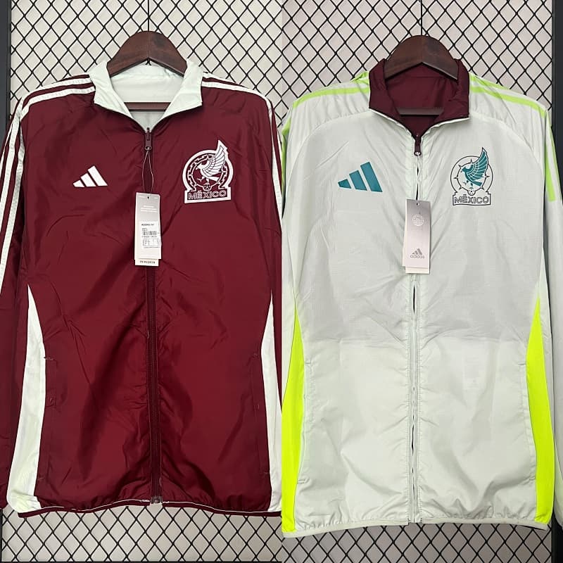 Mexico Reversible Jacket 2024 - Maroon/White/Neon Yellow