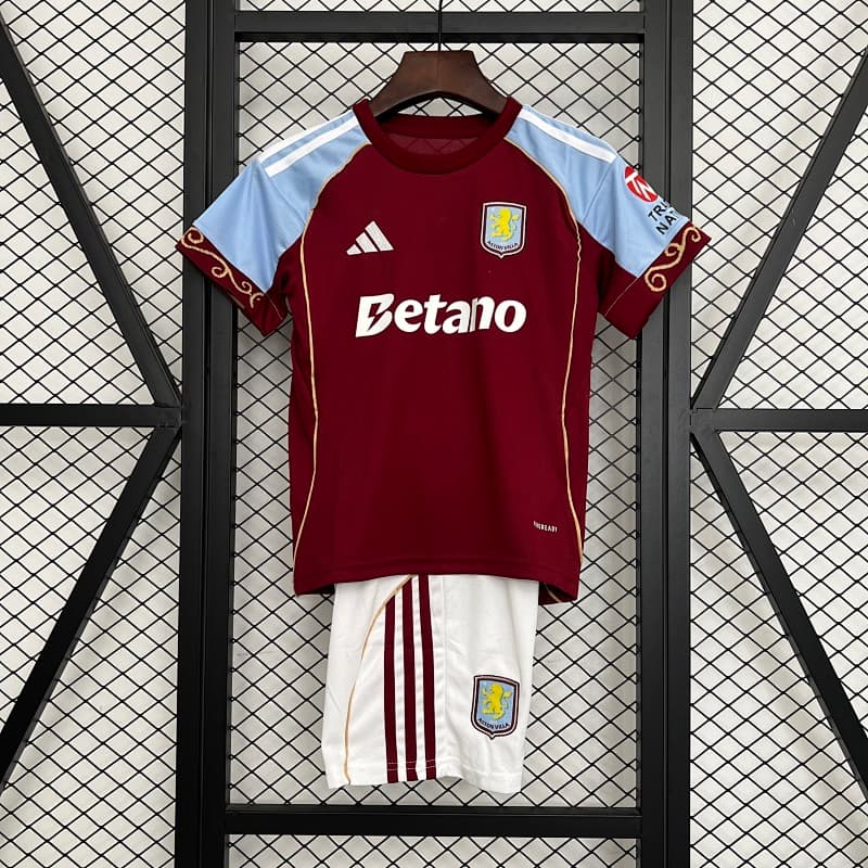 Aston Villa Home Kids Kit 2025/26