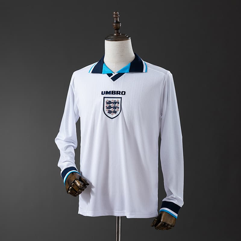 England Home Long Sleeve Retro Jersey 1996