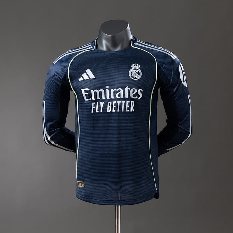Real Madrid Away Long Sleeve Jersey 2025/26 (Player Version)
