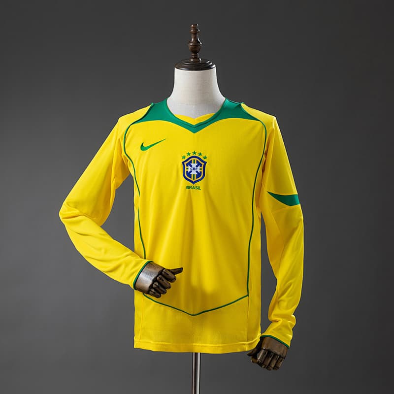 Brazil Home Long Sleeve Jersey 2004