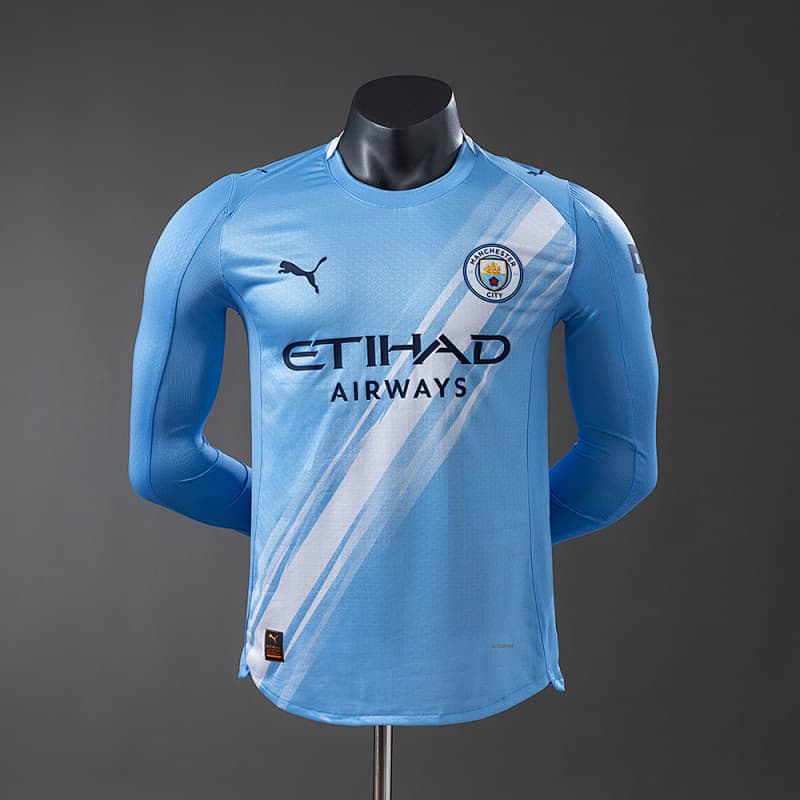 Manchester City Home Long Sleeve Jersey 2025/26 (Player Version)