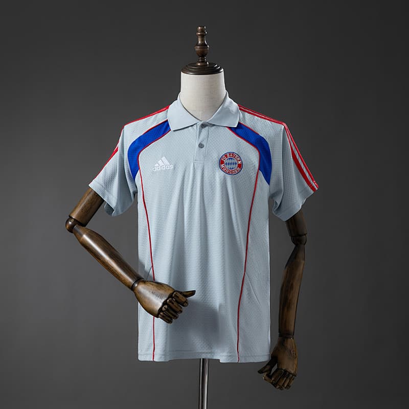 Bayern Munich Polo 2025/26 - Grey/Blue/Red