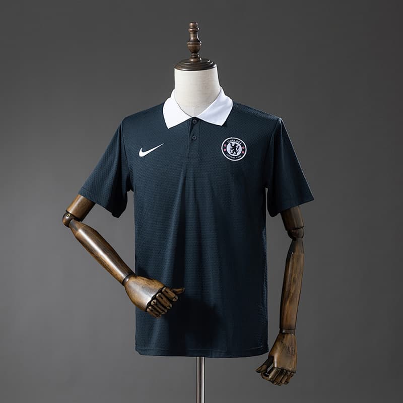 Chelsea Polo 2025/26 - Dark Grey/White