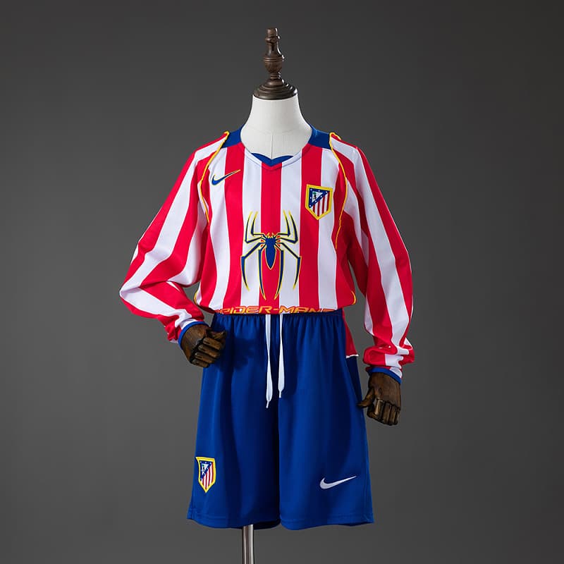 Atletico Madrid Home Long Sleeve Kids Jersey 2004/05