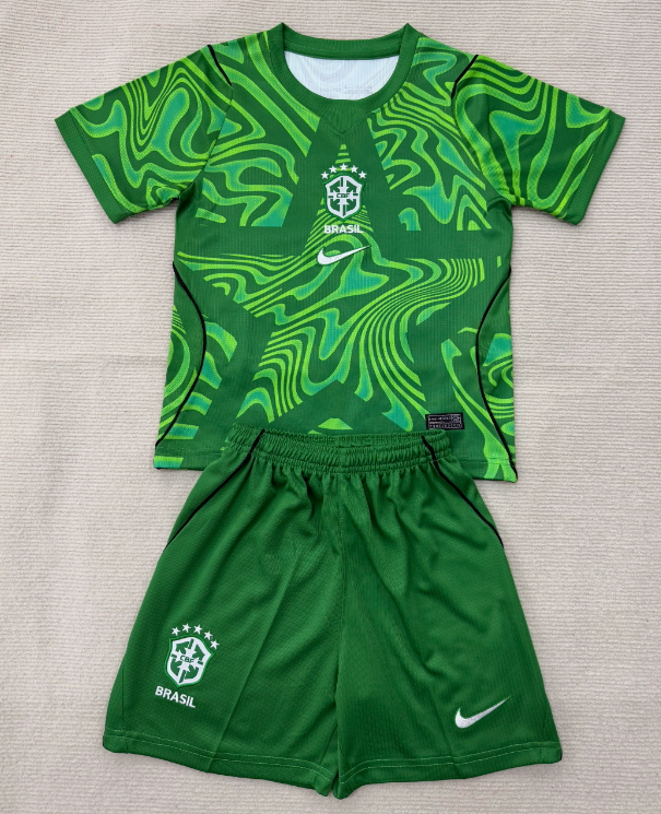 Brazil 2026 World Cup - Goalkeeper Kids Kit (Green)