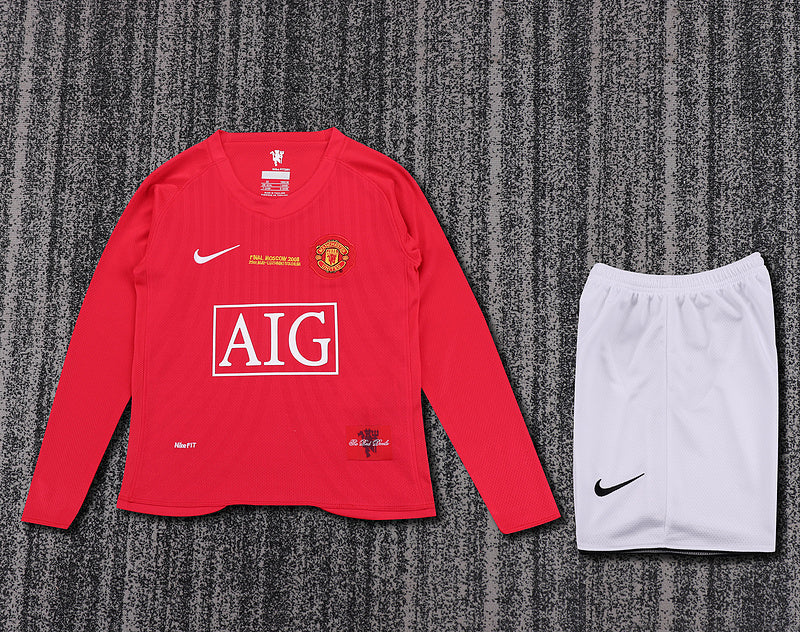 Manchester United 2007-08 Retro - Home Kids Kit