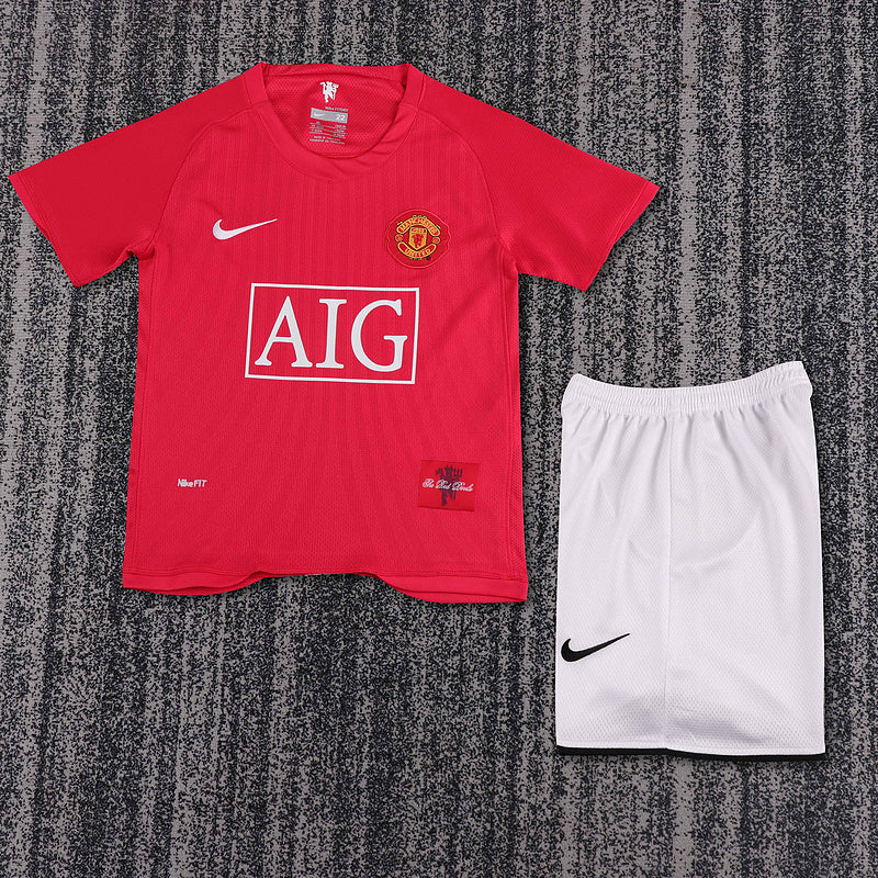 Manchester United 2007-08 Retro - Home Kids Kit