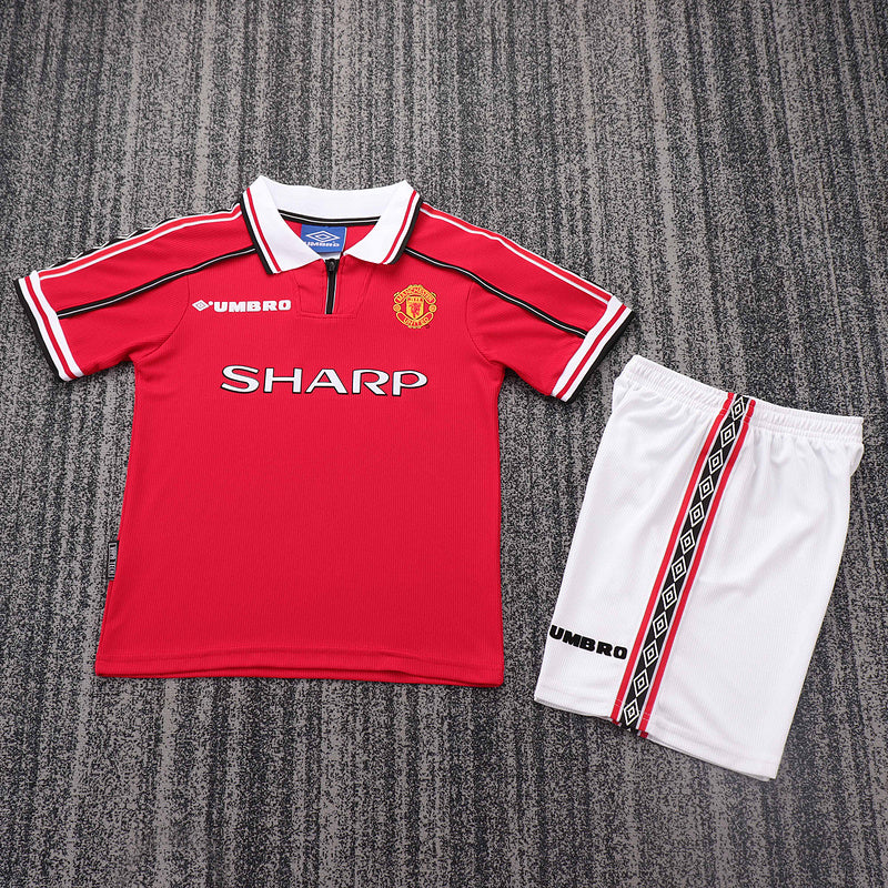 Manchester United 1998-99 Retro - Home Kids Kit