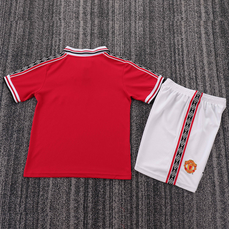 Manchester United 1998-99 Retro - Home Kids Kit