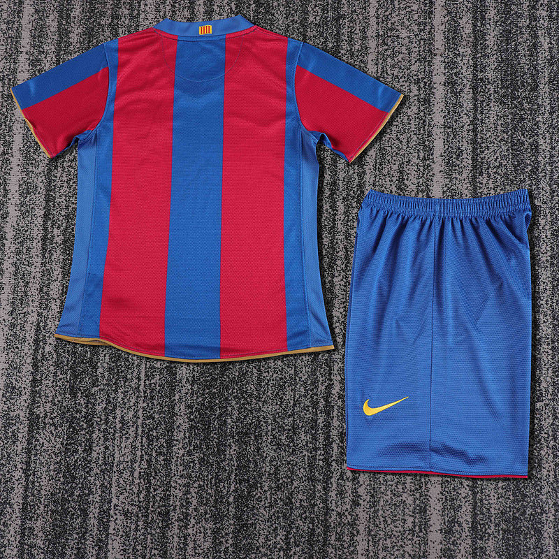Barcelona 2007-08 Retro - Home Kids Kit