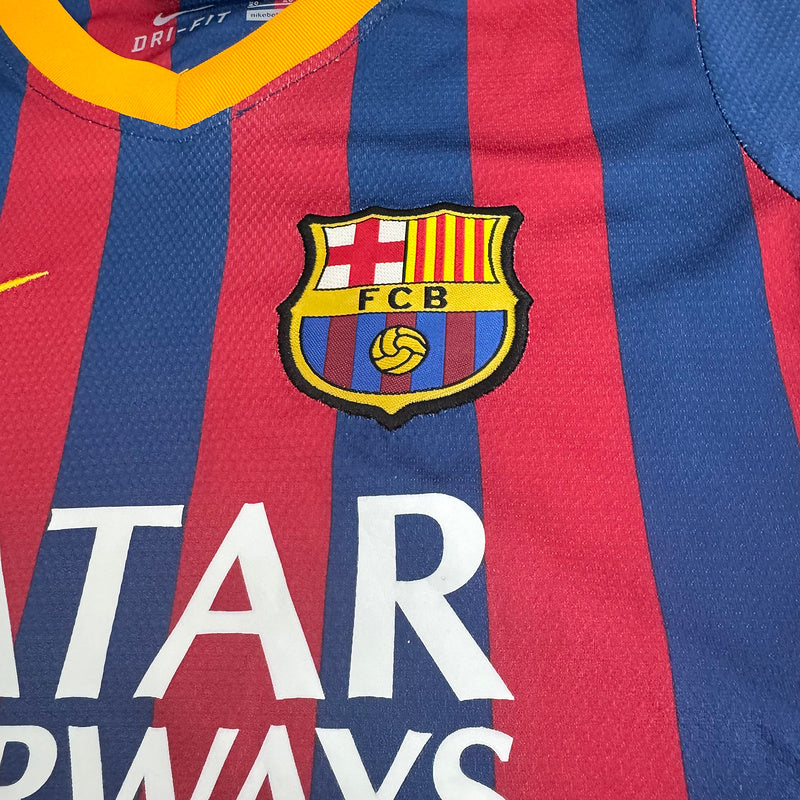 Barcelona 2013-14 Retro - Home Kids Kit